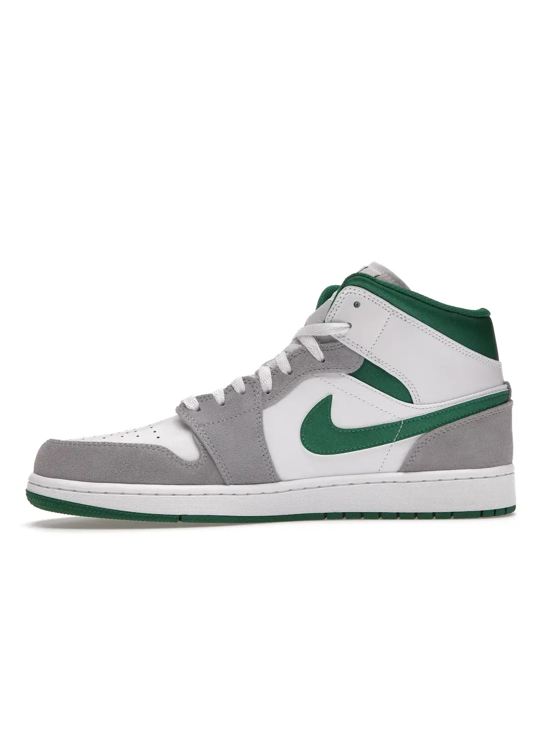 Мужские кроссовки с замшевыми накладками Jordan 1 Mid SE Jordan — изображение 3 из 4, белый/серый-зеленый