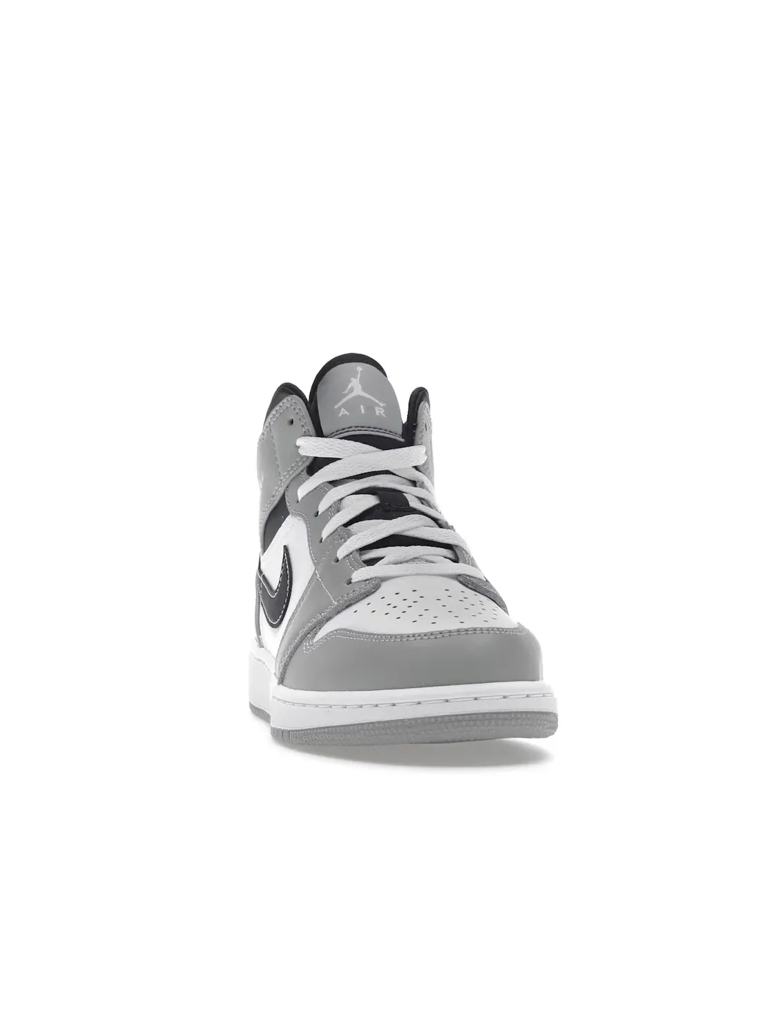 Детские кроссовки Lifestyle с принтом Jordan 1 Mid Greyscale (GS) Jordan — изображение 2 из 4, серый/черный//белый