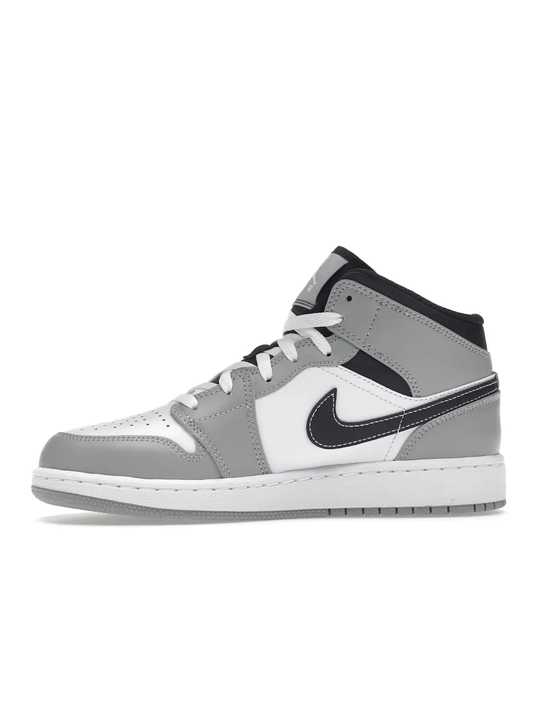 Детские кроссовки Lifestyle с принтом Jordan 1 Mid Greyscale (GS) Jordan — изображение 3 из 4, серый/черный//белый