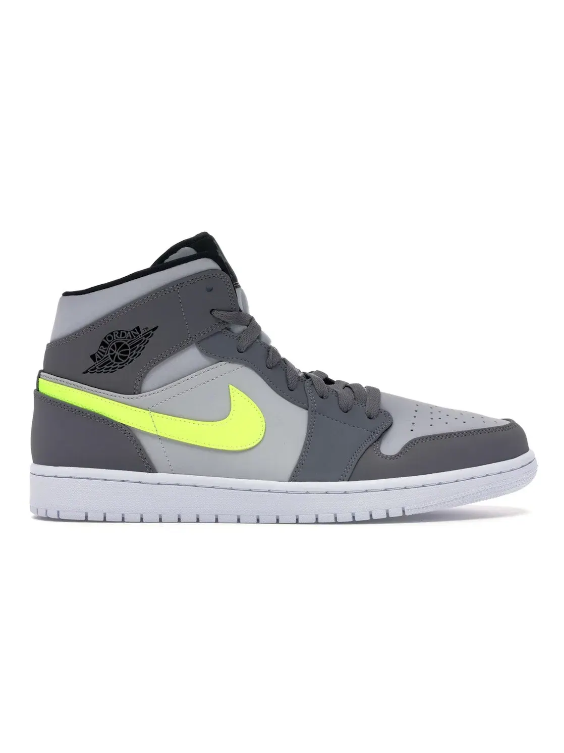 Мужские кроссовки Lifestyle с комбинированным верхом Jordan 1 Mid — изображение 1 из 4, серый-белый-черный