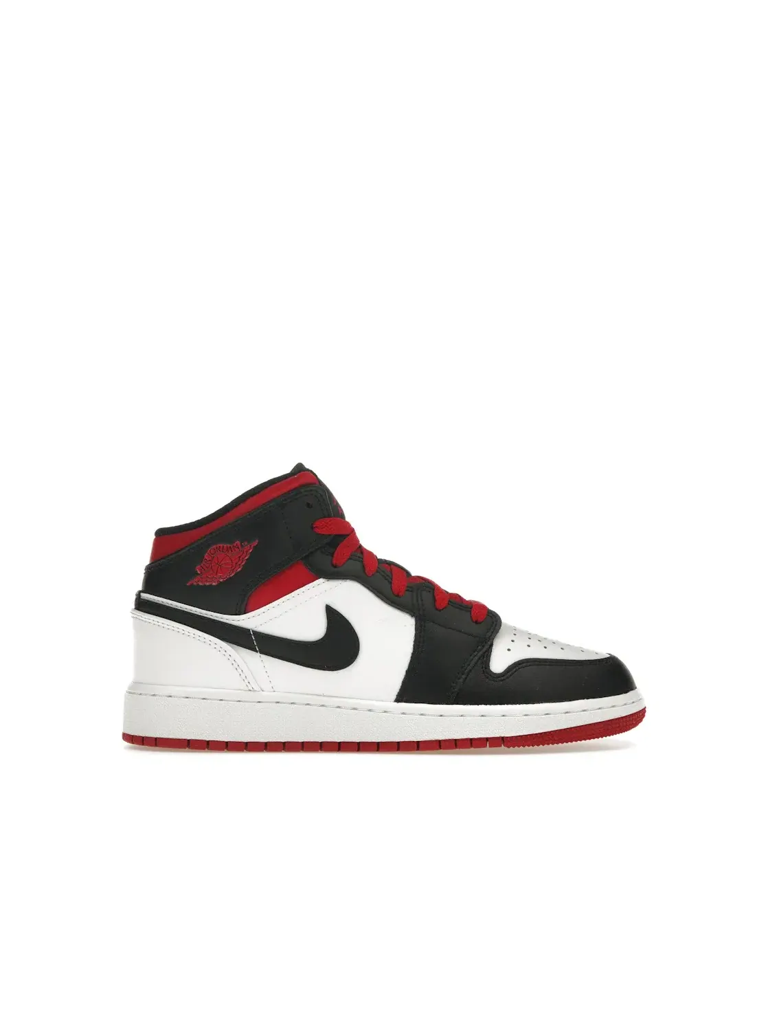 Детские кроссовки Lifestyle с принтом Jordan 1 Mid Jordan — изображение 1 из 4, белый/красный/черный