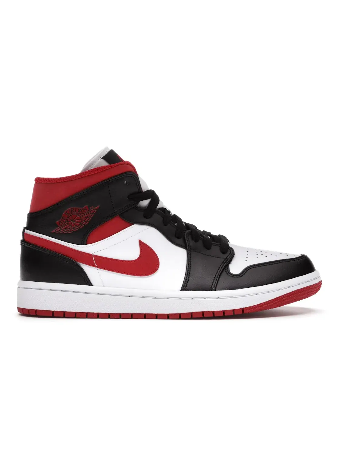 Мужские кроссовки с кожаным верхом Jordan 1 Mid Jordan — изображение 1 из 4, белый/красный-черный