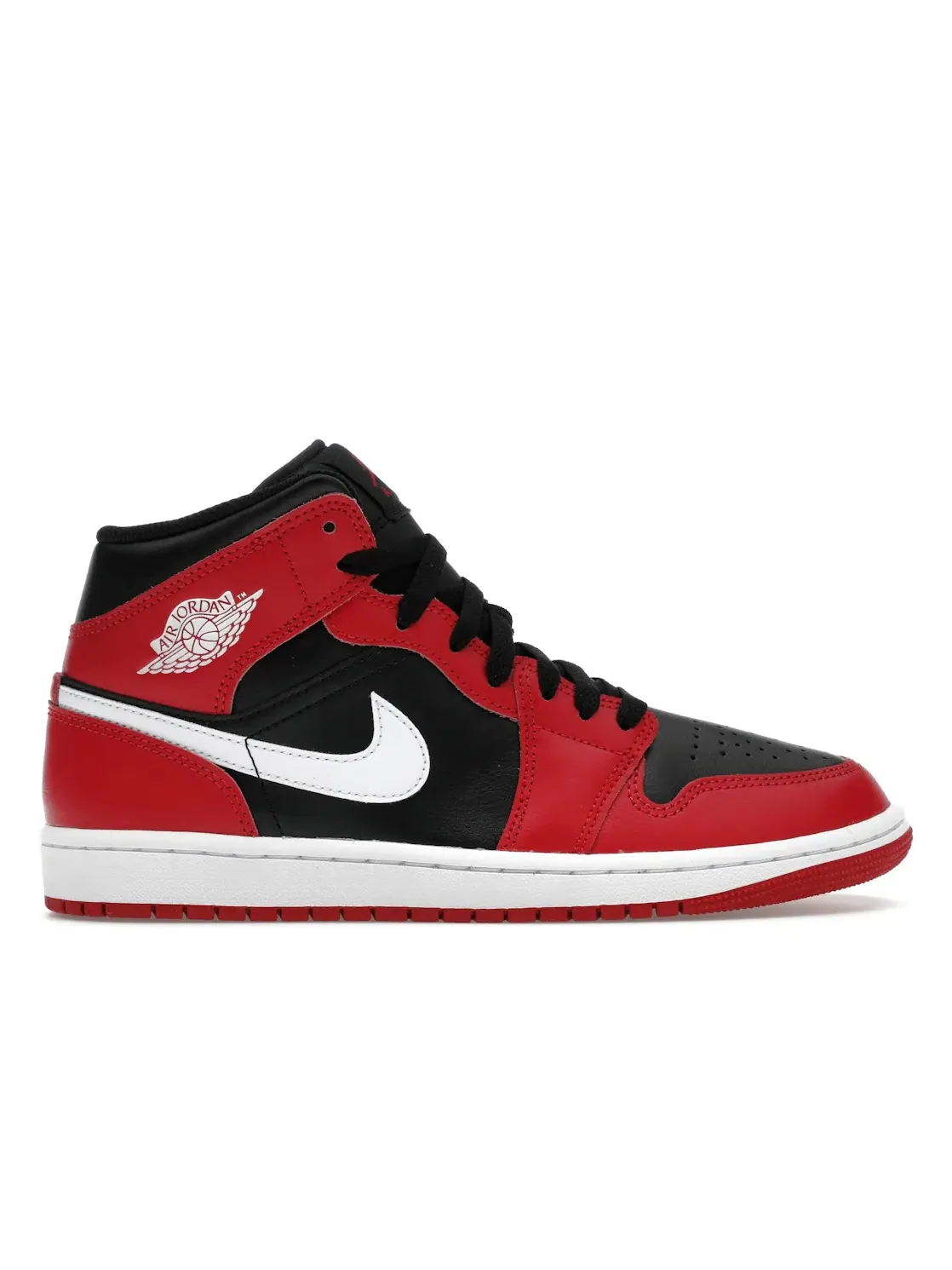 Мужские кроссовки с кожаным верхом Jordan 1 Mid Jordan — изображение 1 из 4, черный/красный/белый
