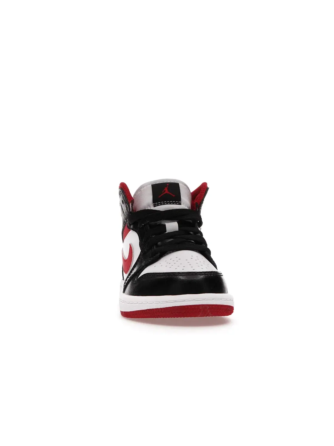 Детские кроссовки с кожаным верхом Jordan 1 Mid — изображение 2 из 4, белый/красный-черный