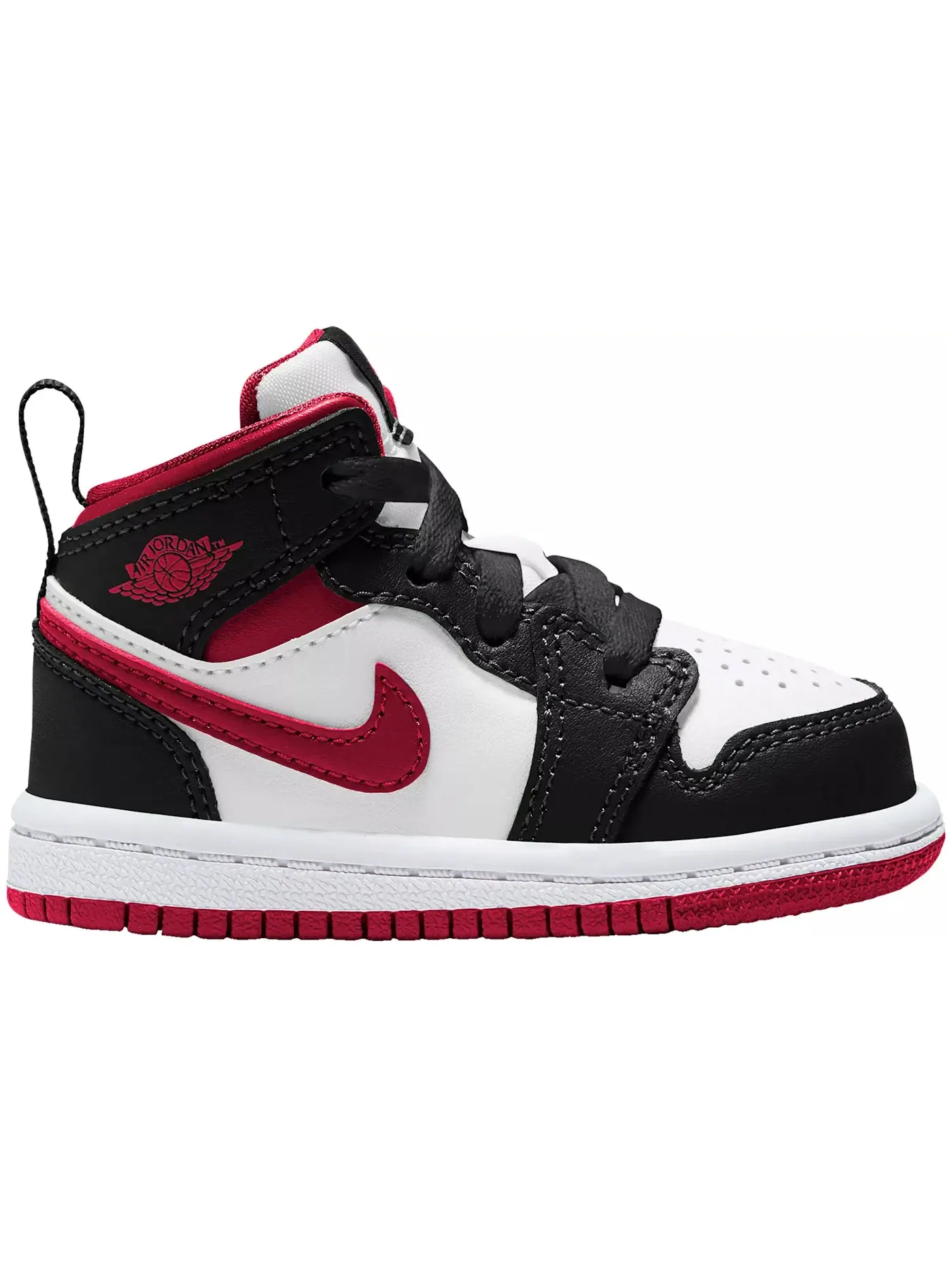 Детские кроссовки с кроссовками Nike Air Jordan 1 Mid — изображение 1 из 1, белый/красный-черный