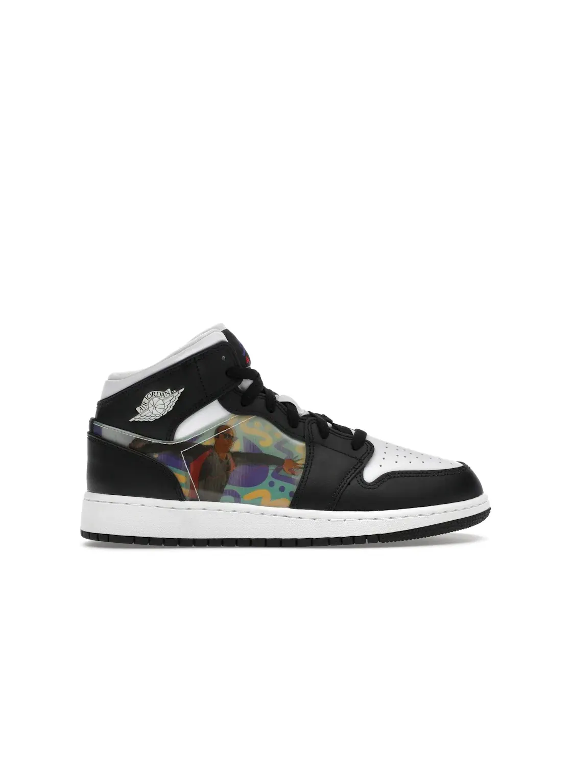 Детские кроссовки с голографическим эффектом Jordan 1 Mid Jordan — изображение 1 из 4, черный//красный/темный