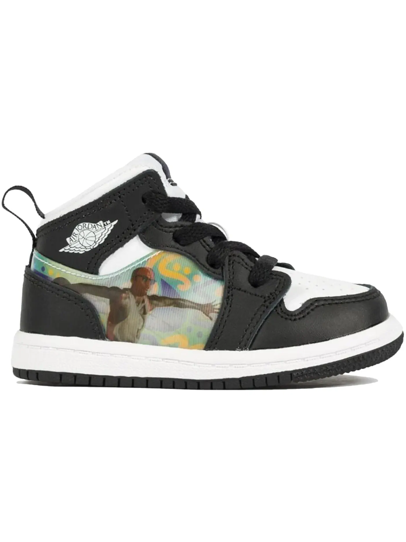 Детские кроссовки с принтом Jordan 1 Mid Hologram Jordan — изображение 1 из 1, черный красный темный