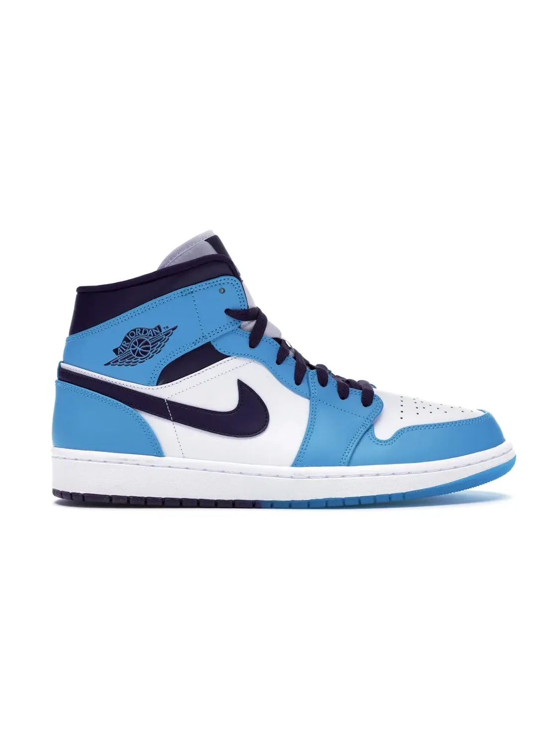 Мужские кроссовки Lifestyle с цветовой гаммой Jordan 1 Mid Hornets Jordan — изображение 1 из 4, синий/фиолетовый-белый