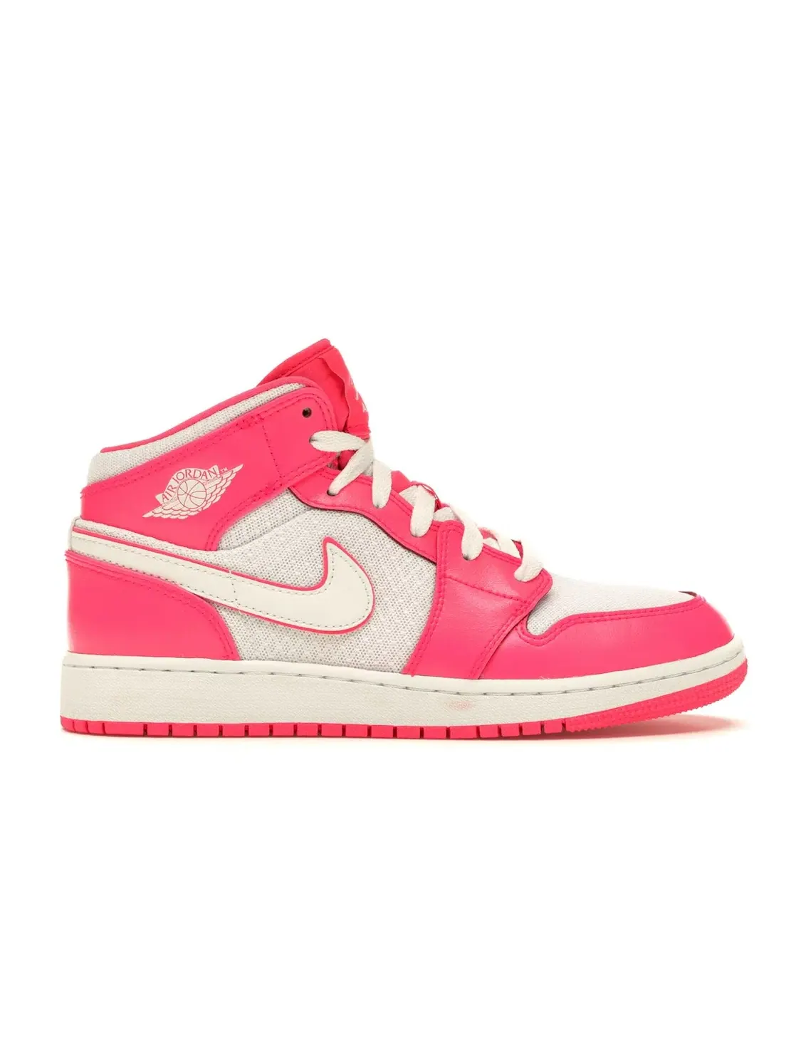 Детские кроссовки с цветными акцентами Jordan 1 Mid — изображение 1 из 4, розовый/белый-белый