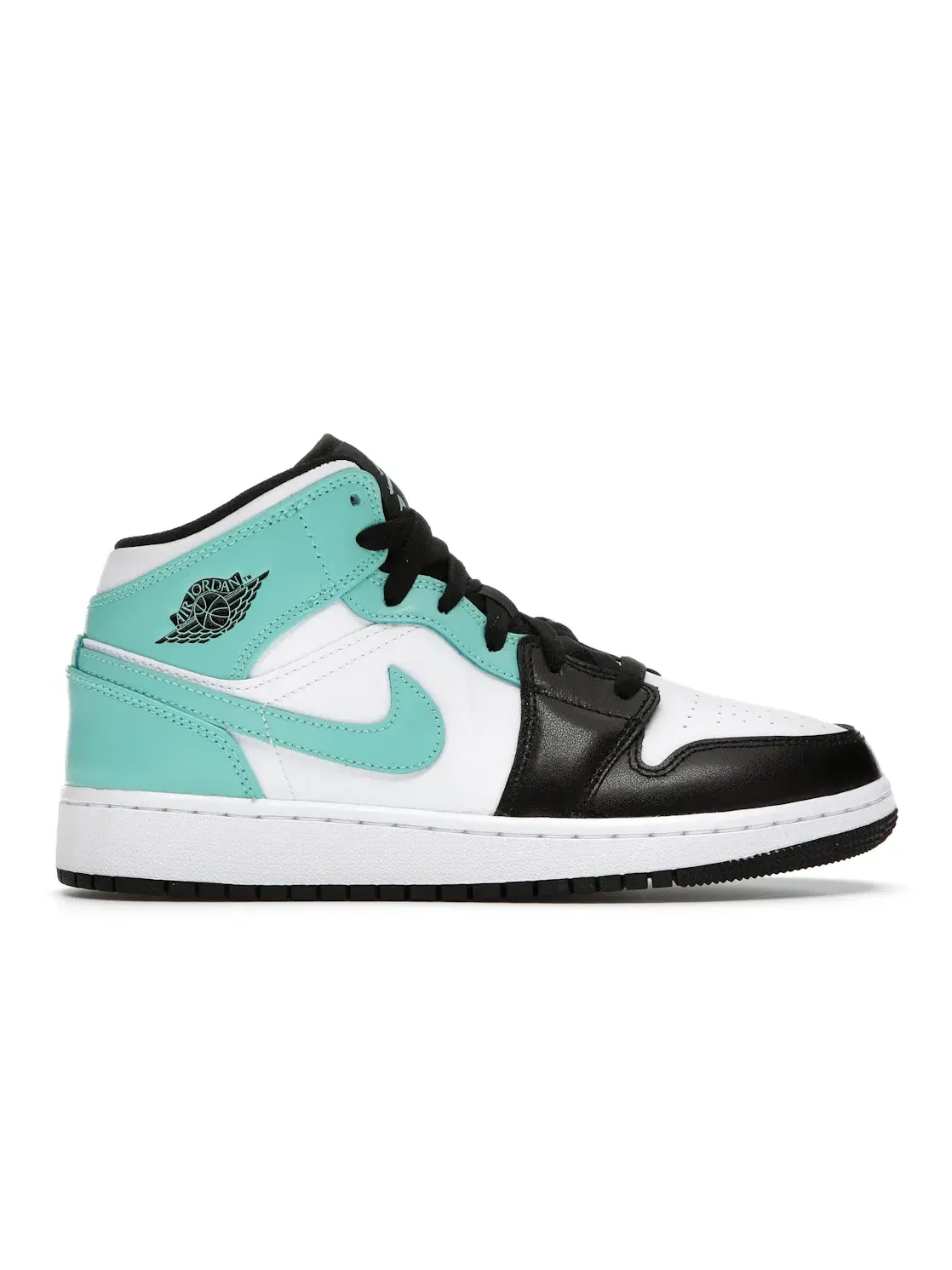 Детские кроссовки с контрастным принтом Jordan 1 Mid — изображение 1 из 4, белый/-черный