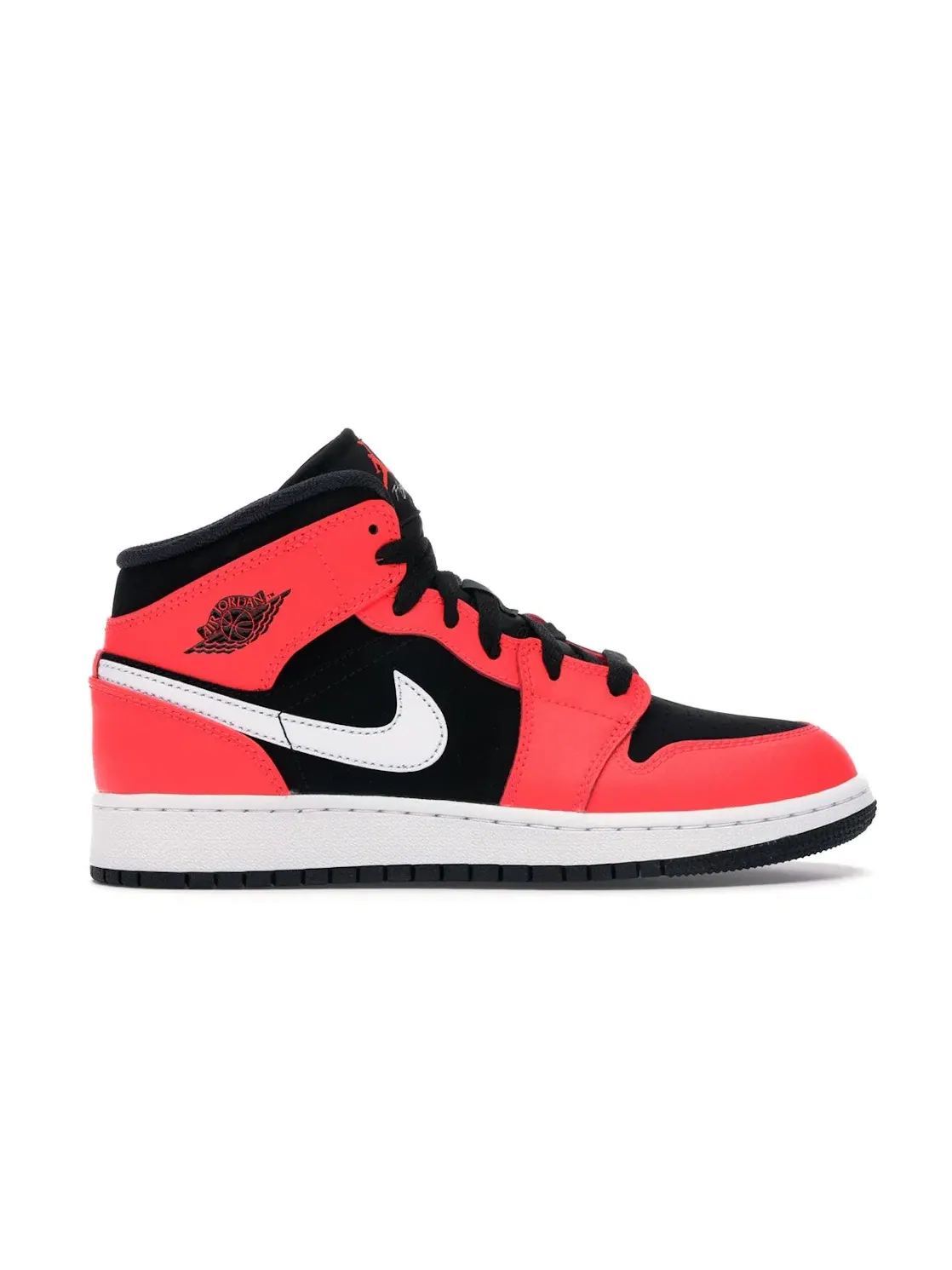 Детские кроссовки для мальчиков с ярким цветом Jordan 1 Mid Jordan — изображение 1 из 4, черный/белый