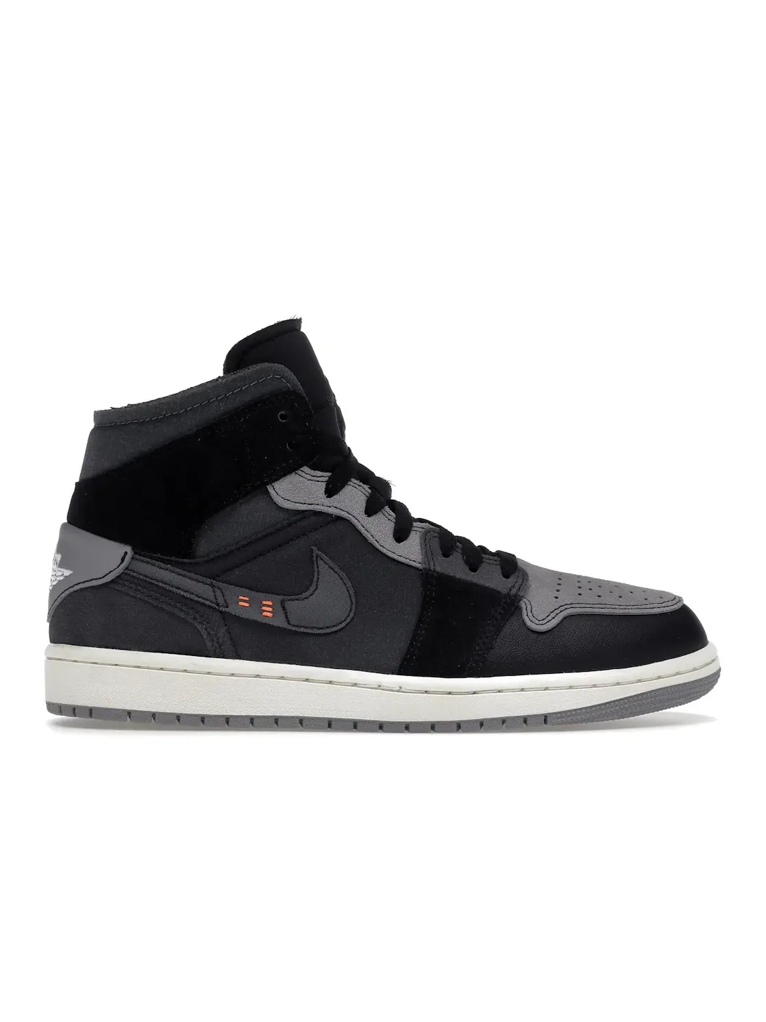 Мужские кроссовки с принтом Jordan 1 Mid Jordan — изображение 1 из 4, черный/серый-оранжевый