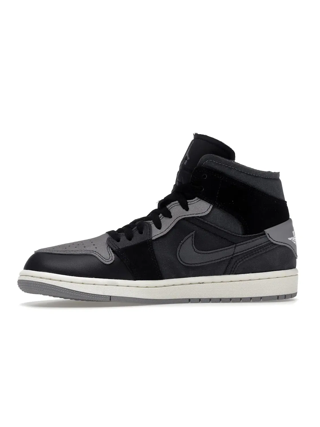 Мужские кроссовки с принтом Jordan 1 Mid Jordan — изображение 3 из 4, черный/серый-оранжевый