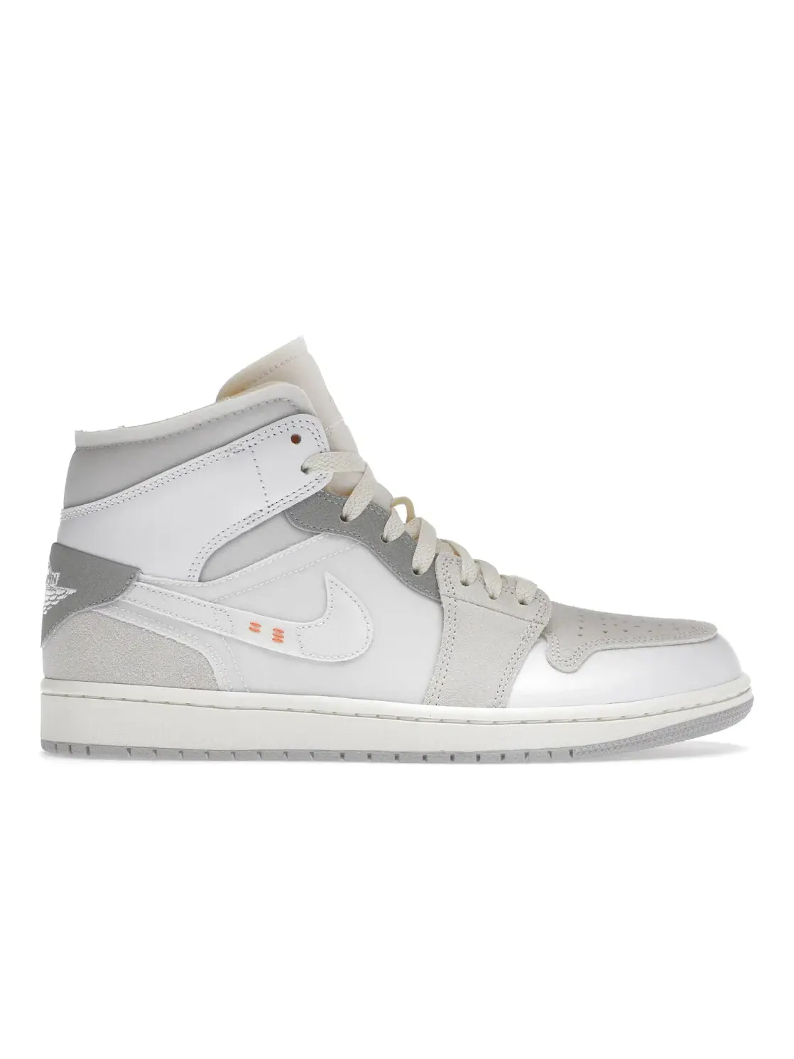 Мужские кроссовки с принтом Jordan 1 Mid SE Jordan — изображение 1 из 4, белый/серый//оранжевый
