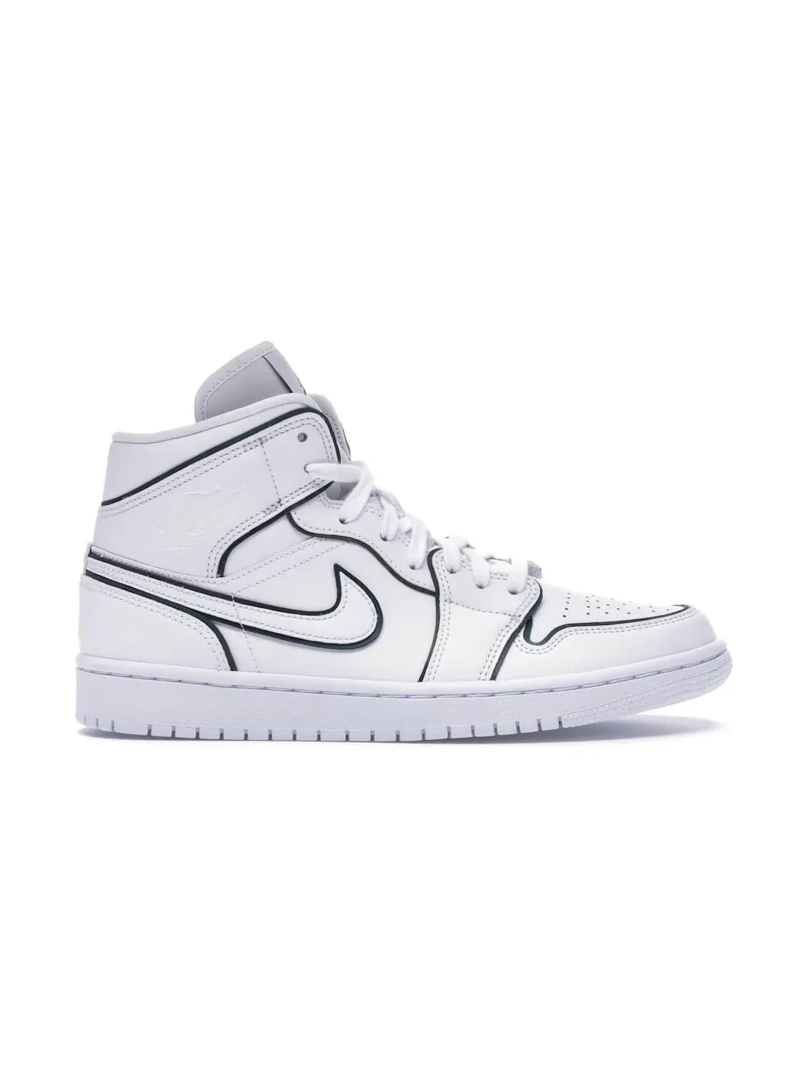 Женские кроссовки с перламутровыми вставками Jordan 1 Mid Jordan — изображение 1 из 4, белый/белый