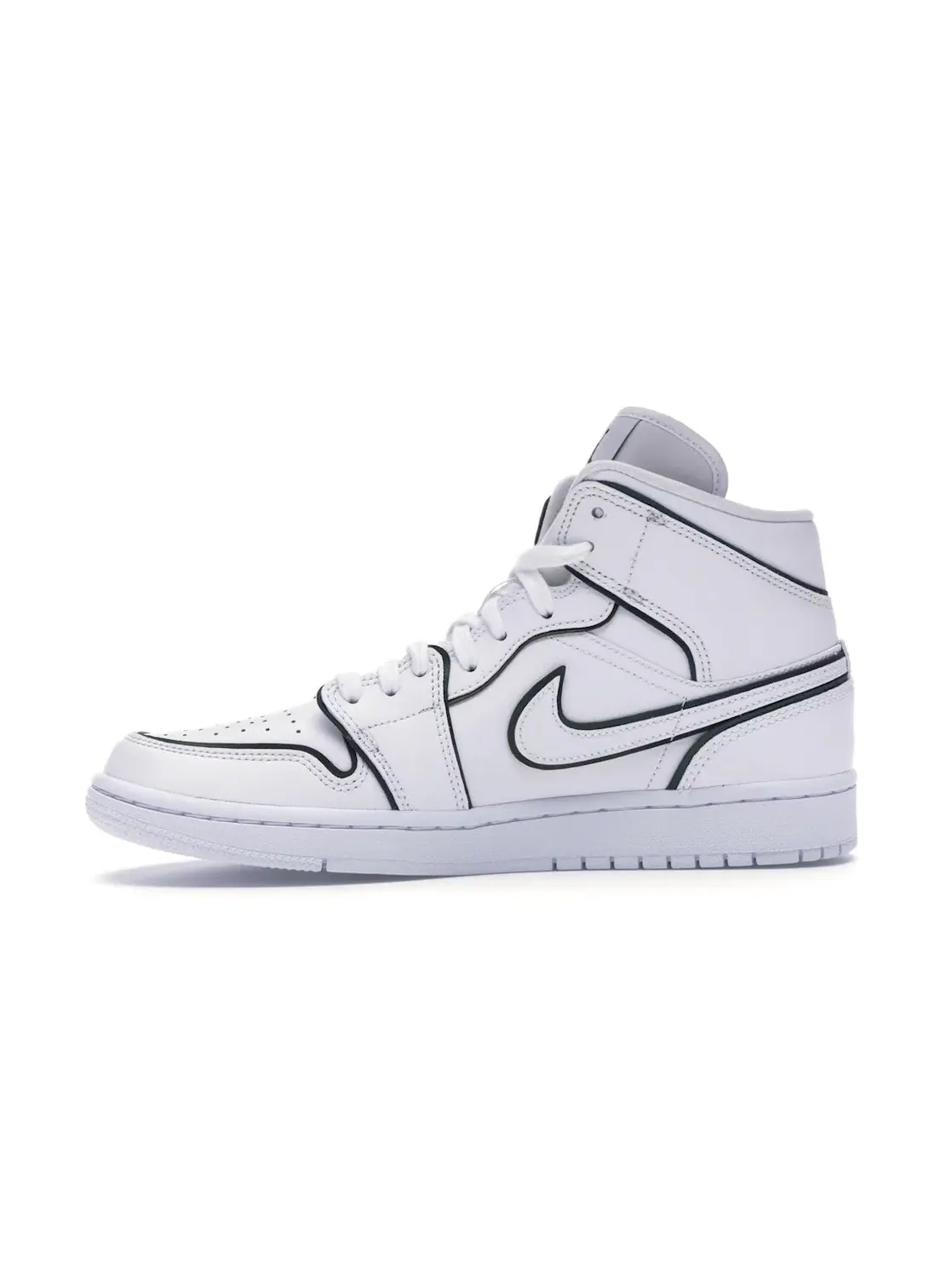 Женские кроссовки с перламутровыми вставками Jordan 1 Mid Jordan — изображение 3 из 4, белый/белый