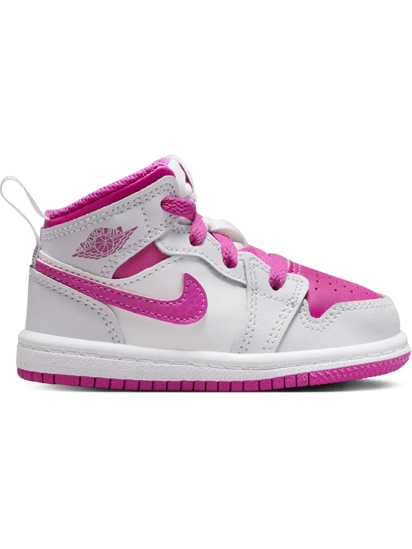 Детские кроссовки с модельным номером Jordan 1 Mid Jordan — изображение 1 из 1, белый/розовый