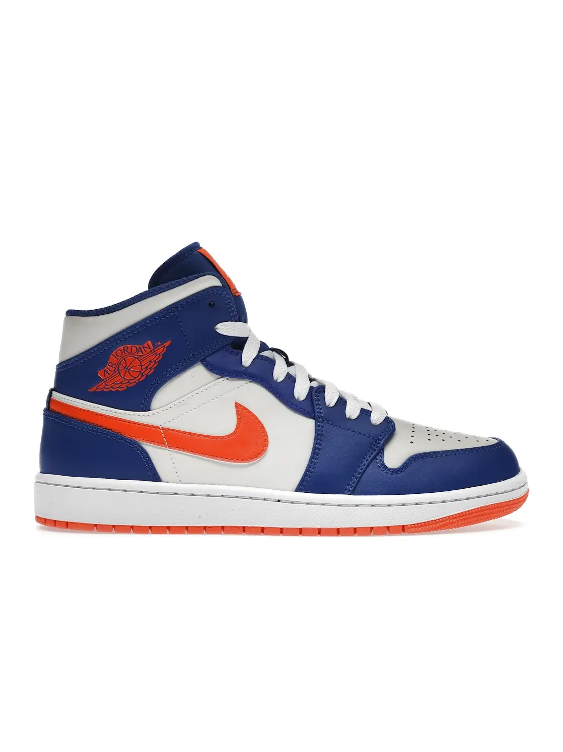 Мужские кроссовки с кожаным верхом Jordan 1 Mid — изображение 1 из 4, оранжевый--белый