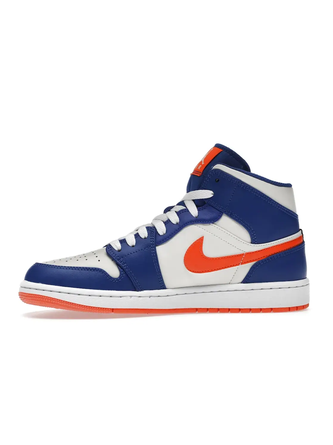 Мужские кроссовки с кожаным верхом Jordan 1 Mid — изображение 3 из 4, оранжевый--белый