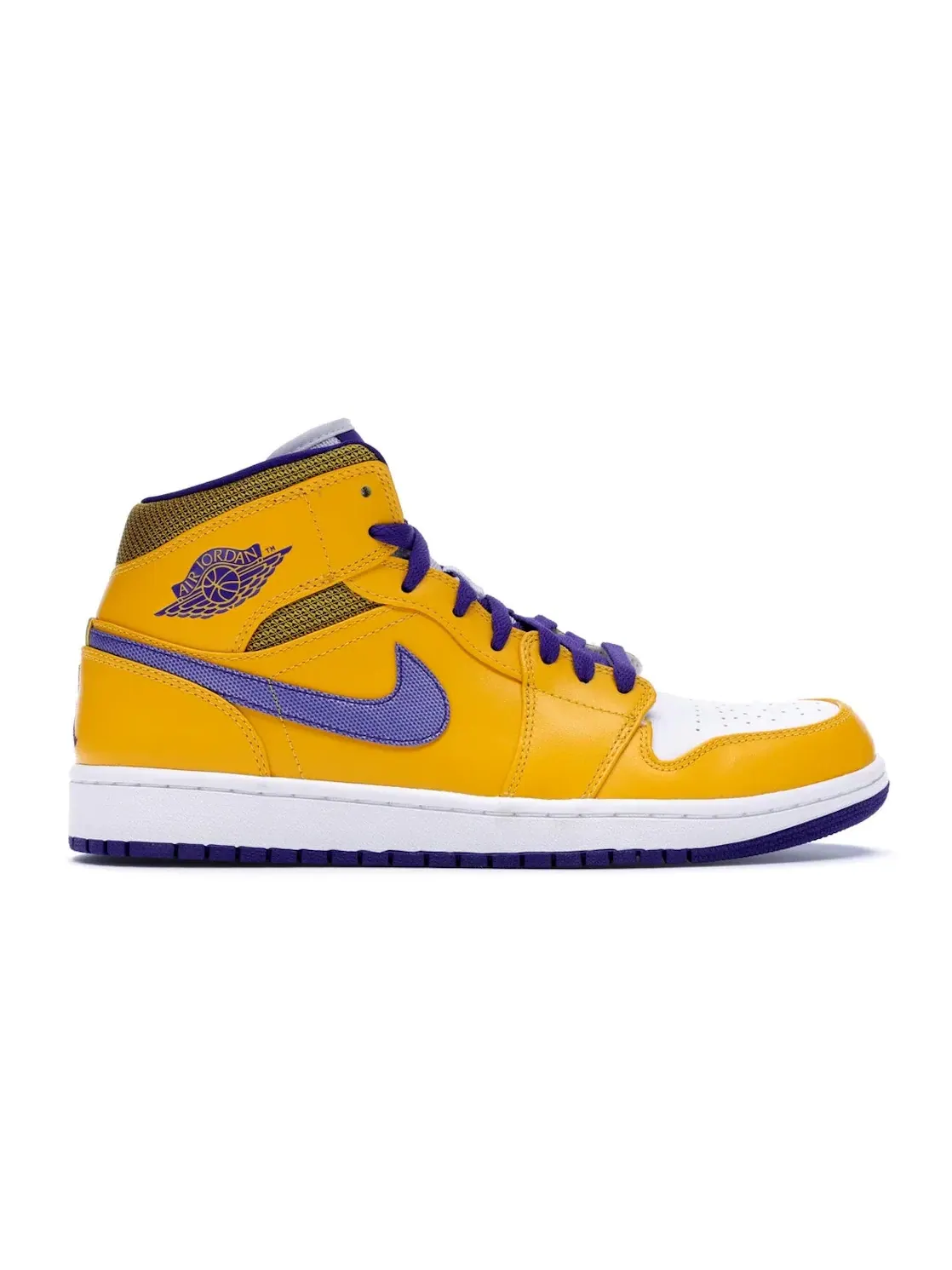 Мужские кроссовки Lifestyle Jordan 1 Mid Lakers Jordan — изображение 1 из 4, золотистый/желтый-белый