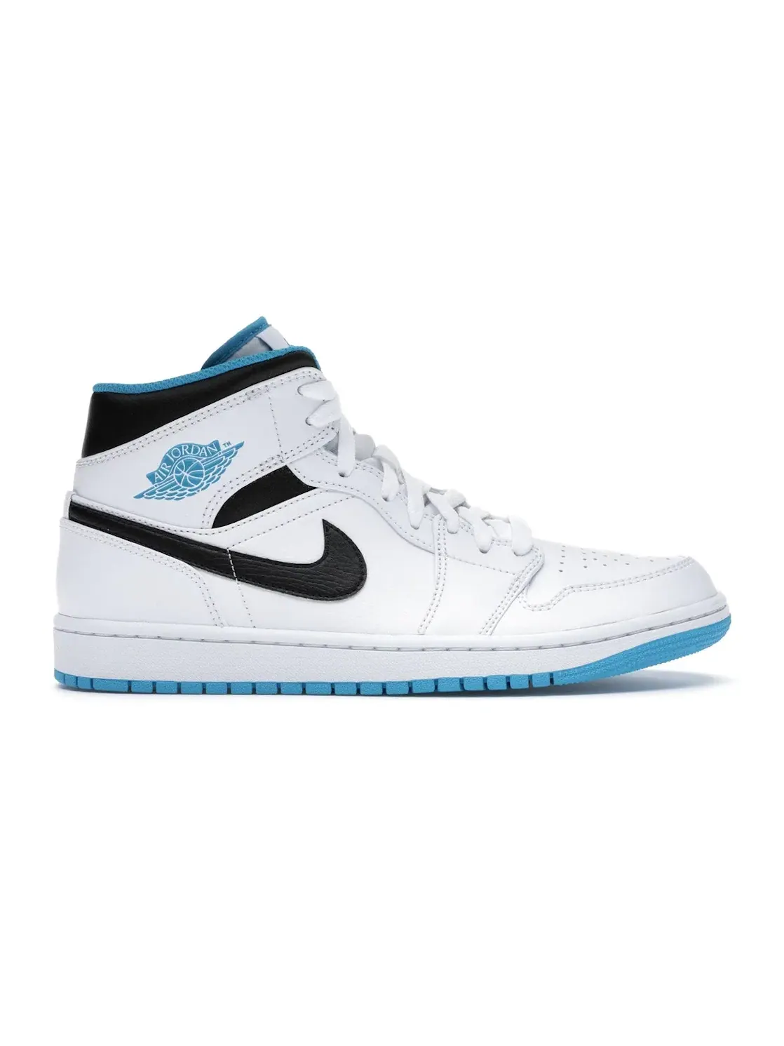 Мужские кроссовки с цветными акцентами Jordan 1 Mid Jordan — изображение 1 из 4, белый/синий-черный