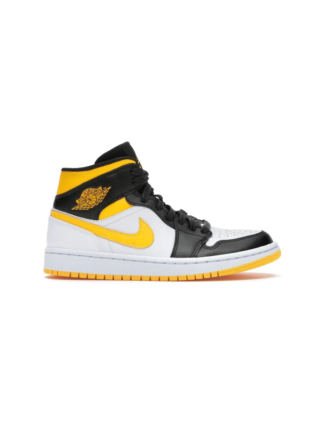 Женские кроссовки с контрастными вставками Jordan 1 Mid Jordan — изображение 1 из 4, белый/оранжевый-черный