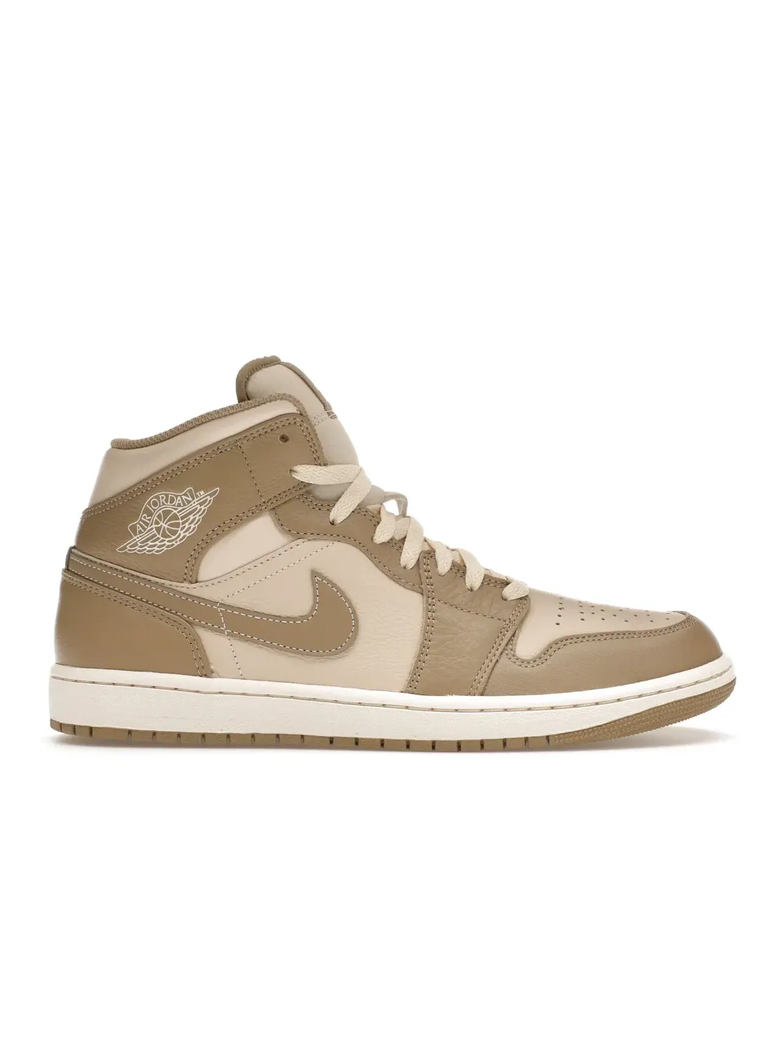 Мужские кроссовки с кожаным верхом Jordan 1 Mid — изображение 1 из 4, светлый коричневый/хаки