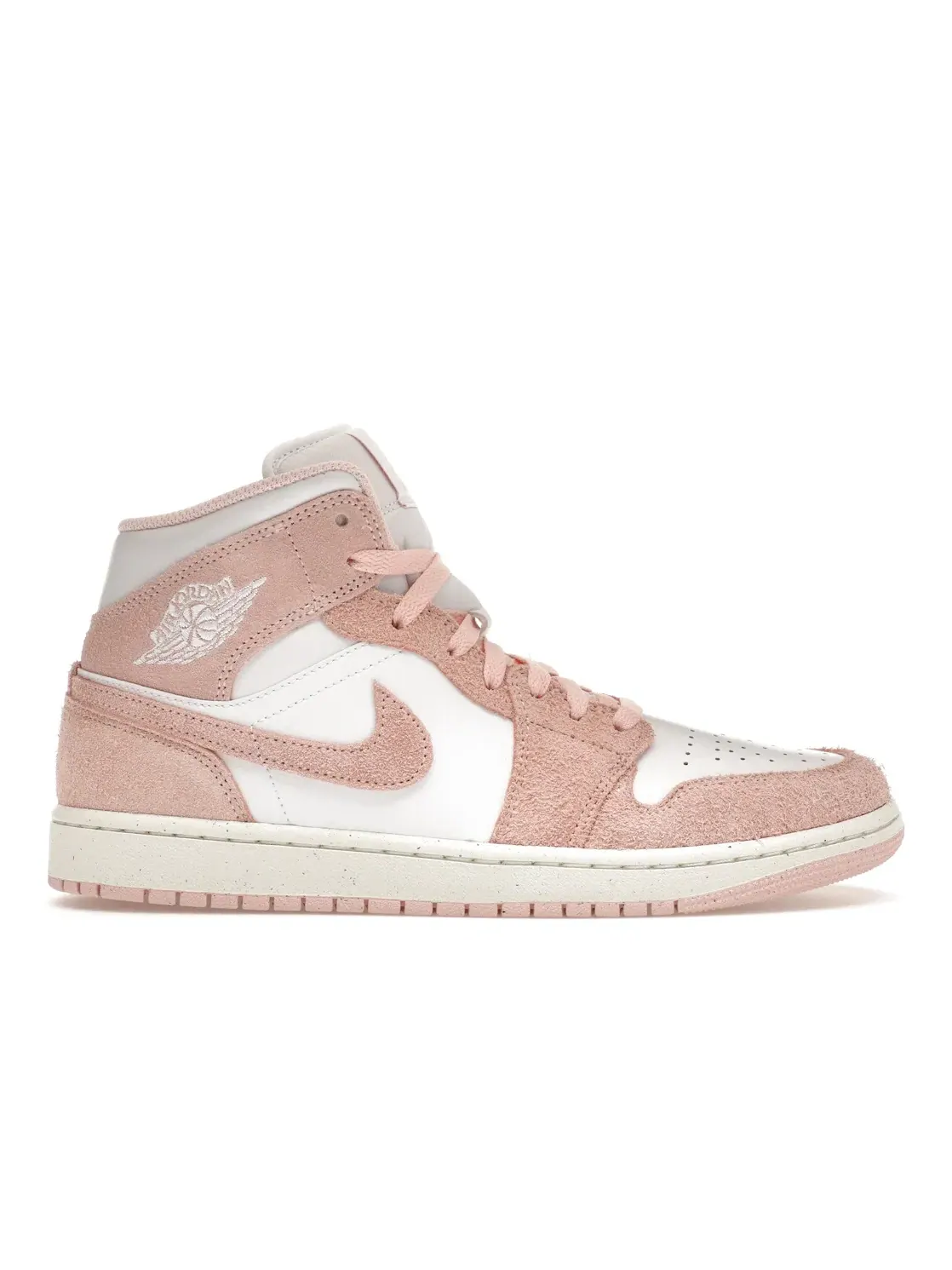Мужские кроссовки с текстурированной замшей Jordan 1 Mid SE Legend Pink — изображение 1 из 4, белый//розовый