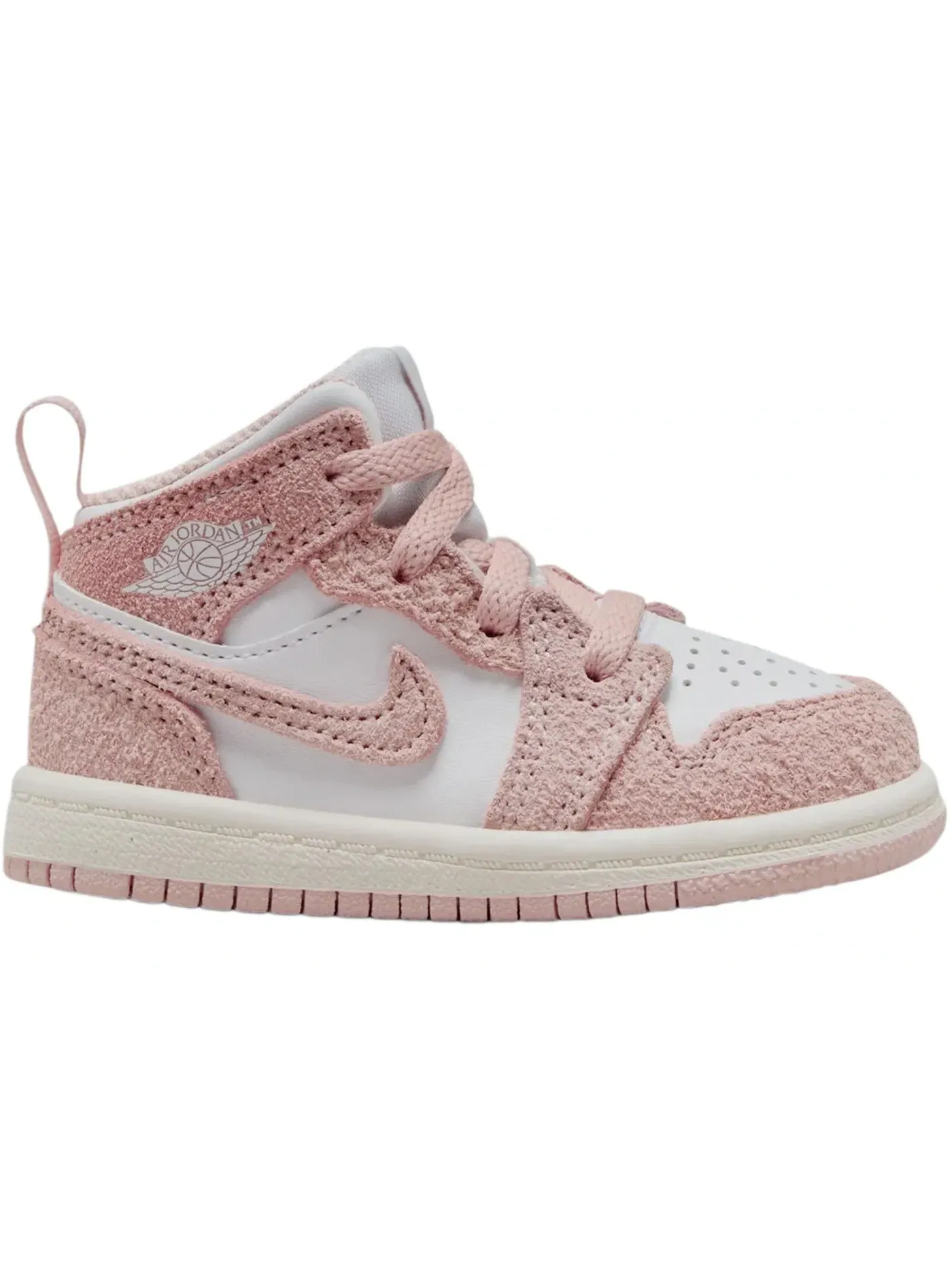 Детские кроссовки с высоким берцем Jordan 1 Mid SE Jordan — изображение 1 из 1, белый//розовый