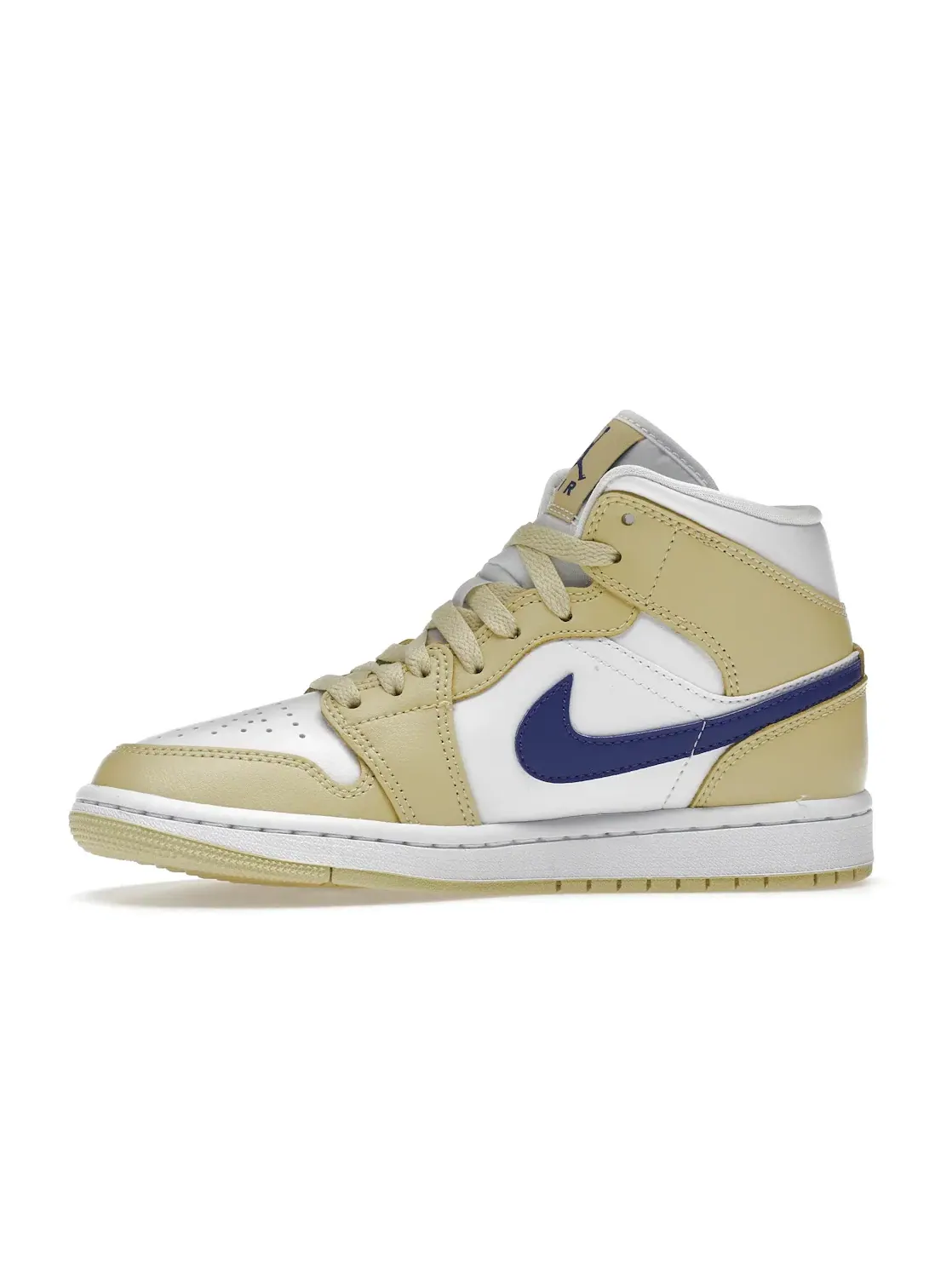 Женские кроссовки с лимонным принтом Jordan 1 Mid Jordan — изображение 3 из 4, белый