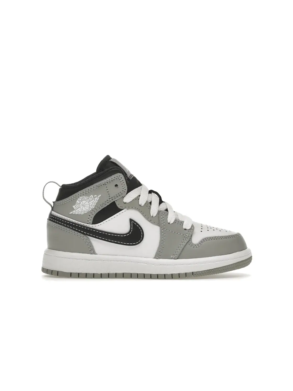 Детские кроссовки Lifestyle с принтом Jordan 1 Mid Jordan — изображение 1 из 4, светлый серый//белый