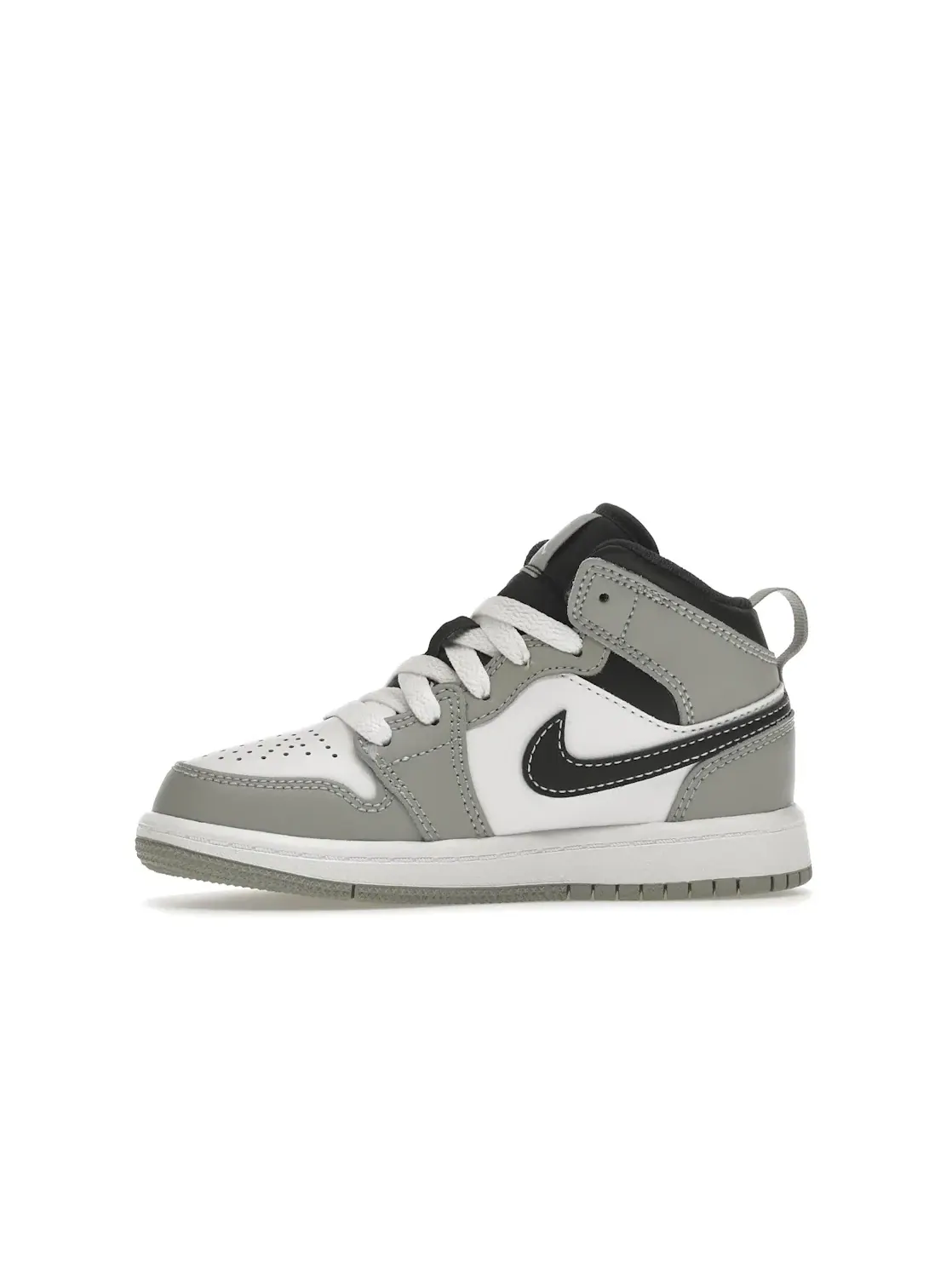 Детские кроссовки Lifestyle с принтом Jordan 1 Mid Jordan — изображение 3 из 4, светлый серый//белый