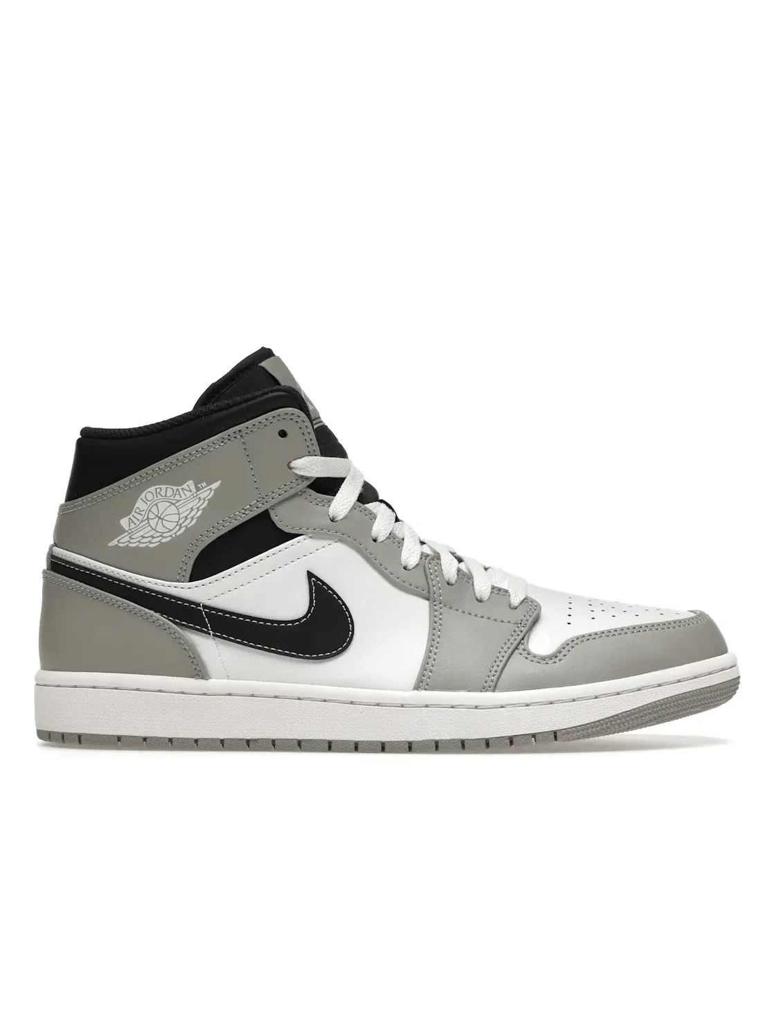 Мужские кроссовки с кожаным верхом Jordan 1 Mid Jordan — изображение 1 из 4, светлый серый/белый