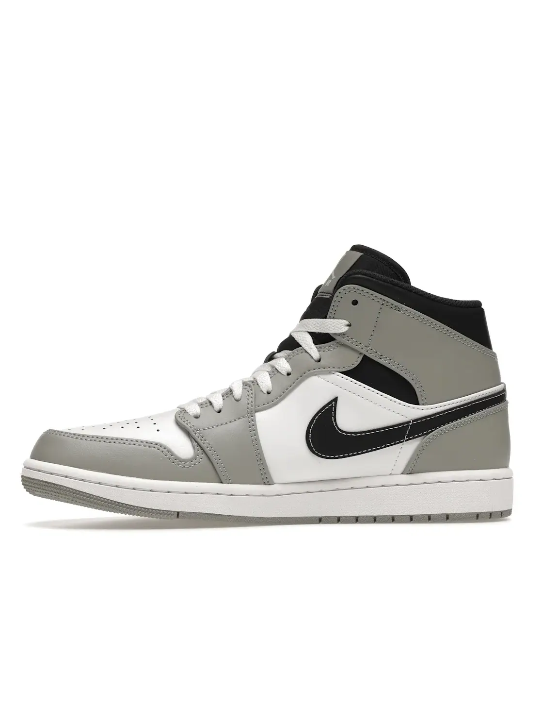 Мужские кроссовки с кожаным верхом Jordan 1 Mid Jordan — изображение 3 из 4, светлый серый/белый