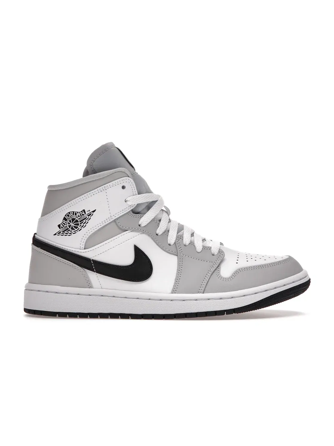 Женские кроссовки с белым кожаным верхом Jordan 1 Mid — изображение 1 из 4, белый/светлый серый