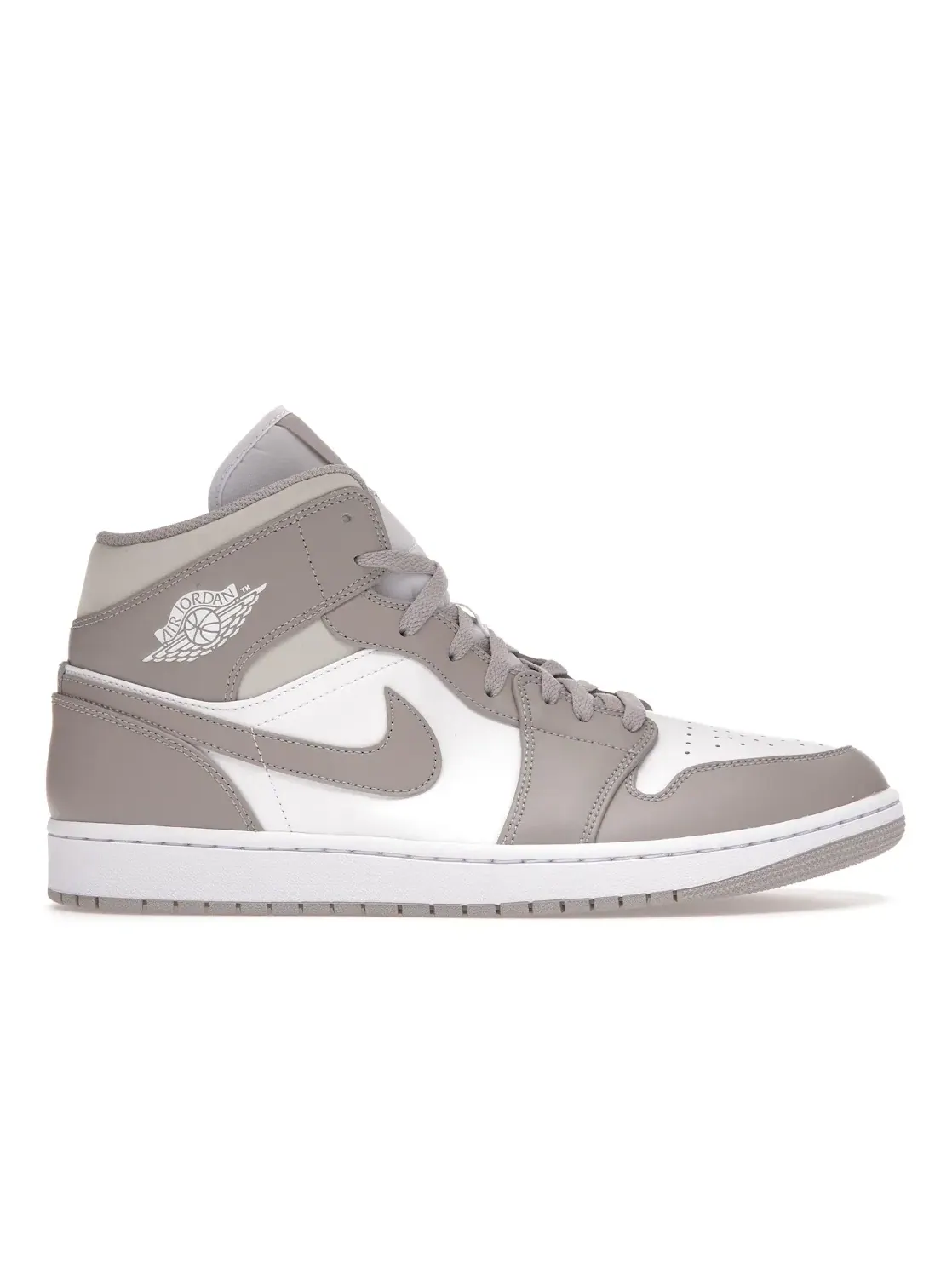 Мужские кроссовки с белой кожей Linen Jordan 1 Mid — изображение 1 из 4, белый