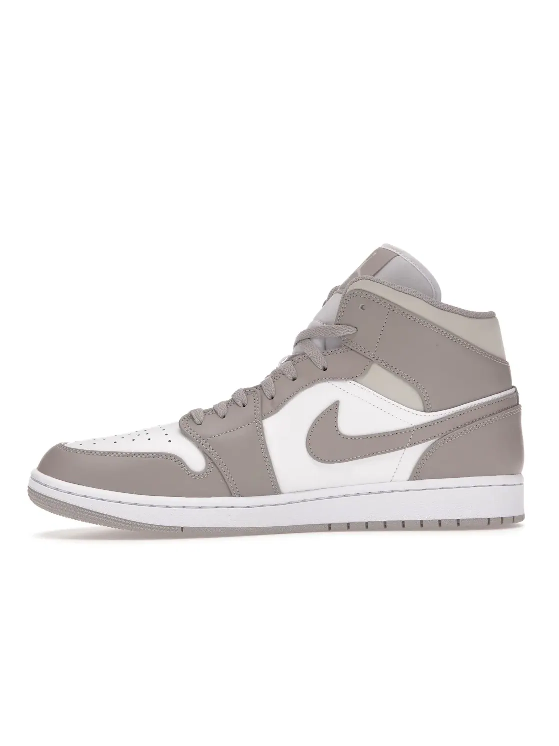 Мужские кроссовки с белой кожей Linen Jordan 1 Mid — изображение 3 из 4, белый