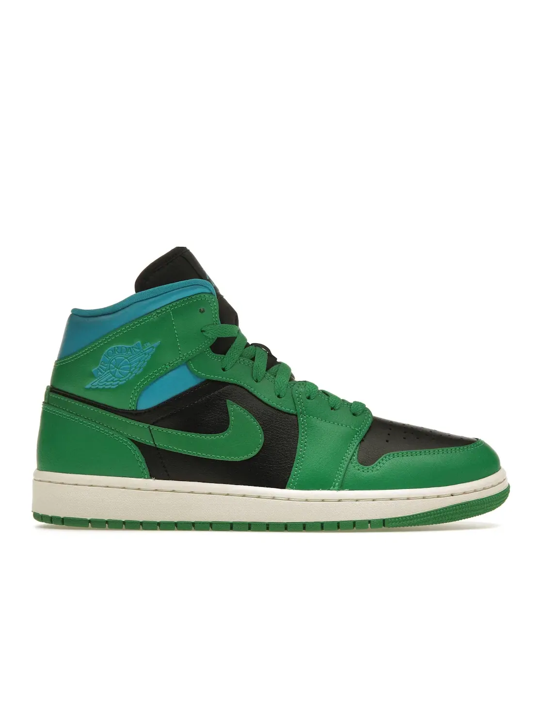 Женские кроссовки Lifestyle с цветовой блокировкой Jordan 1 Mid — изображение 1 из 4, зеленый/черный