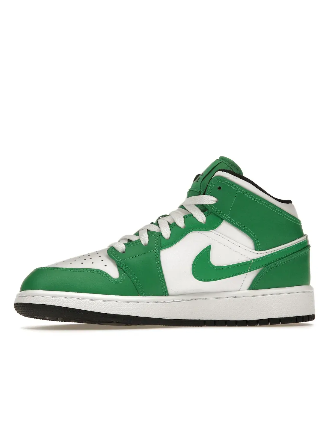 Детские кроссовки с перфорированным носком Jordan 1 Mid Lucky Green Jordan — изображение 3 из 4, зеленый/черный/белый