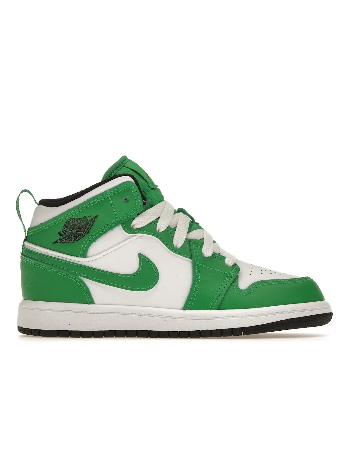 Детские кроссовки с контрастными накладками Jordan 1 Mid — изображение 1 из 4, зеленый/черный/белый