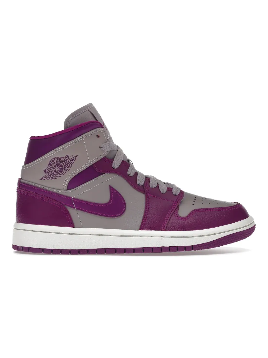Женские кроссовки с перфорацией Jordan 1 Mid — изображение 1 из 4, светлый серый/белый