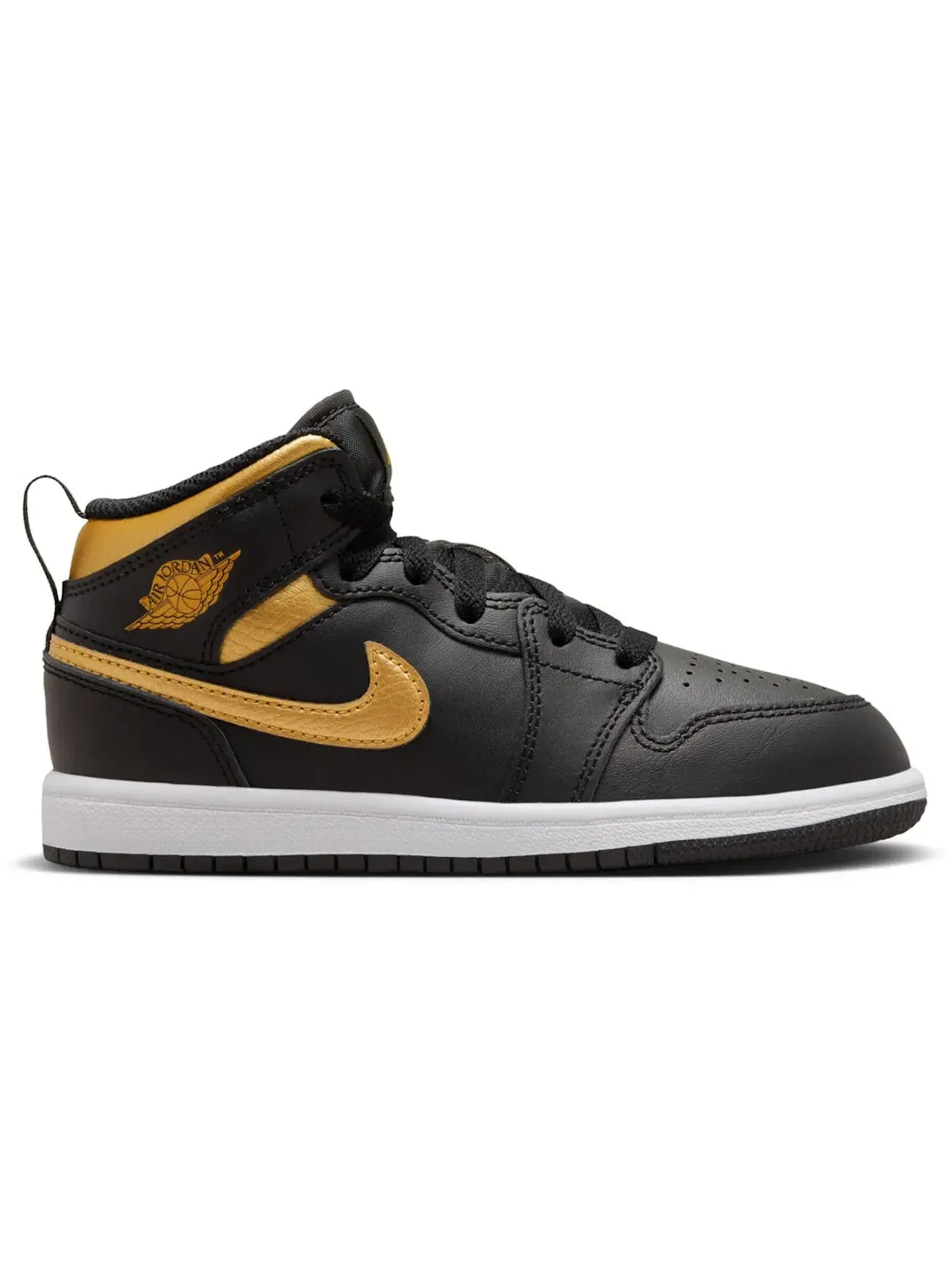 Детские кроссовки Lifestyle с принтом Jordan 1 Mid Metallic Gold Black Jordan — изображение 1 из 1