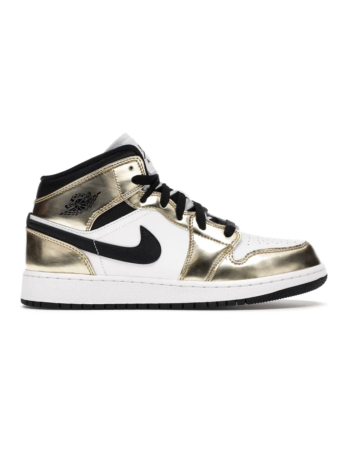Детские кроссовки для мальчиков с металлическим золотом Jordan 1 Mid Jordan — изображение 1 из 4