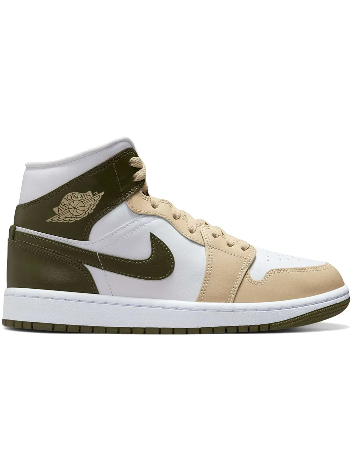 Женские кроссовки Lifestyle Jordan 1 Mid Jordan — изображение 1 из 1, бежевый/оливковый/белый