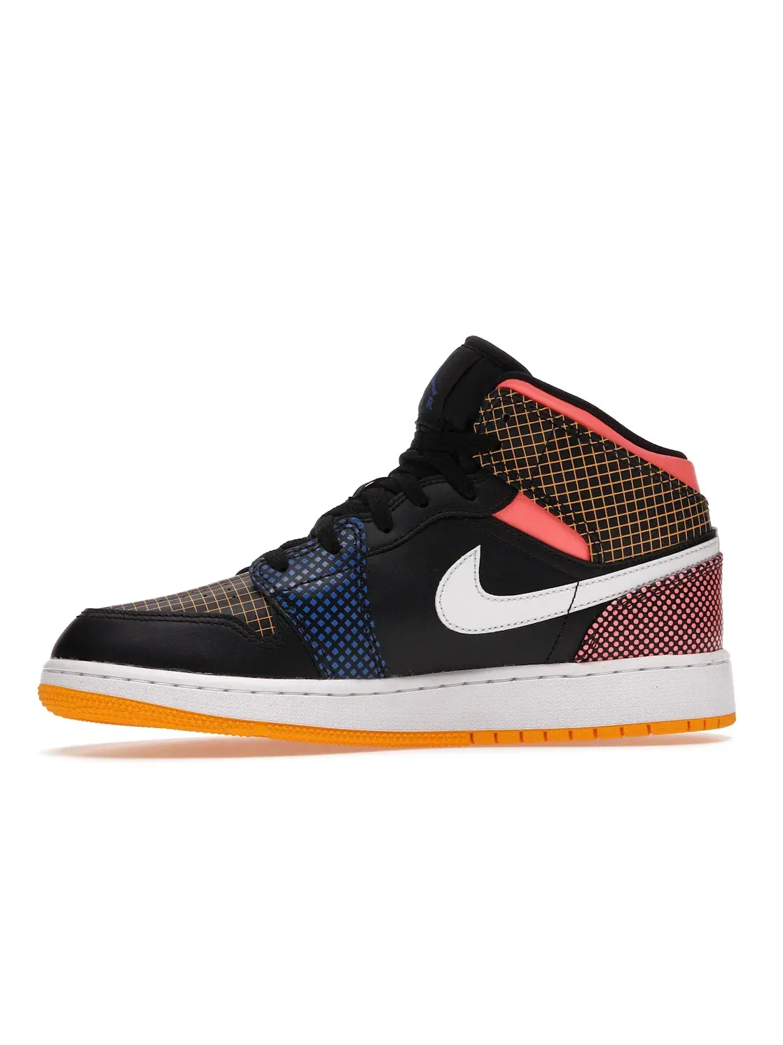 Детские кроссовки с многоцветным сетчатым принтом Jordan 1 Mid — изображение 3 из 4, черный//зеленый/белый
