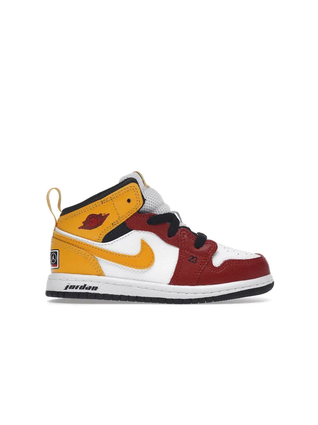 Детские кроссовки Lifestyle Jordan 1 Mid Jordan — изображение 1 из 4, белый/красный/золотистый