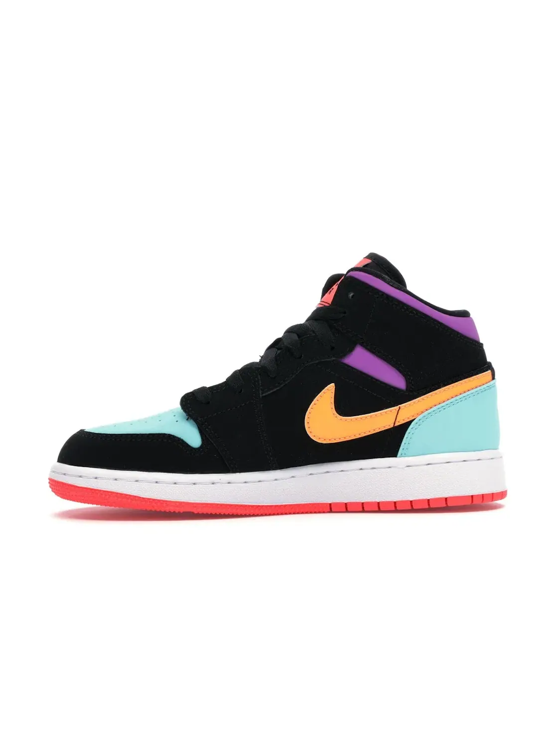 Детские кроссовки с многоцветным трикотажем Jordan 1 Mid — изображение 3 из 4, черный/мульти