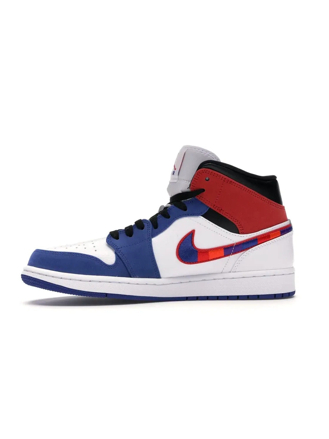 Мужские кроссовки с принтом Jordan 1 Mid Multi-Color Swoosh Jordan — изображение 3 из 4, белый/-красный-черный