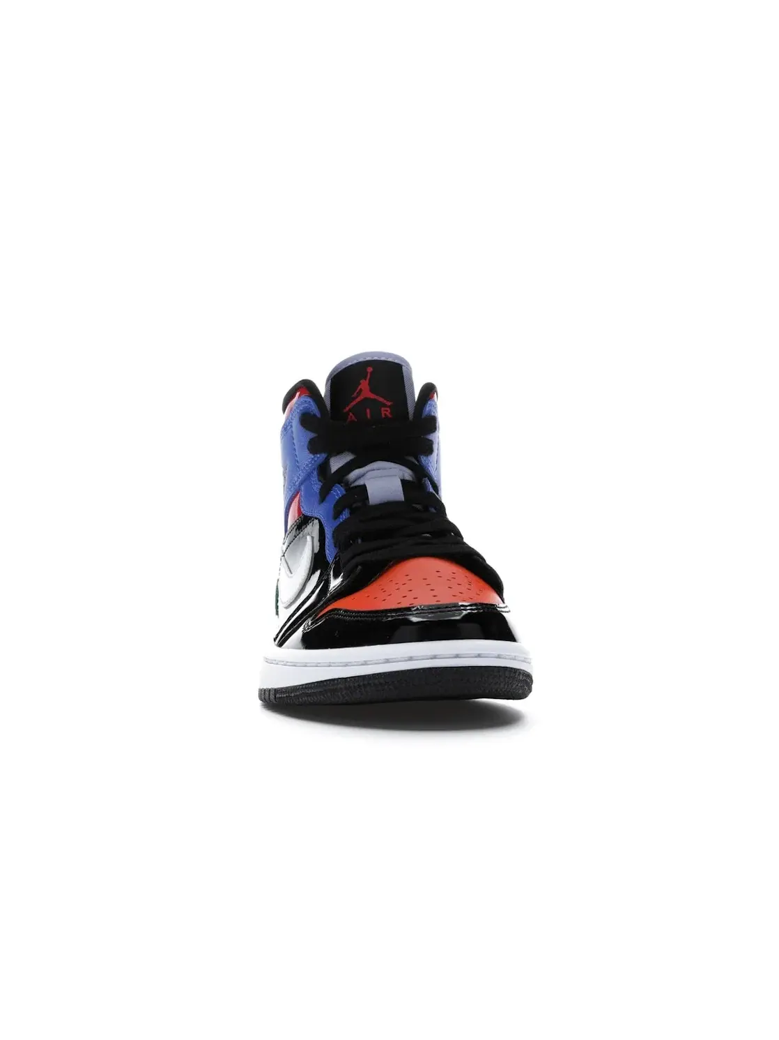 Женские кроссовки с многоцветным патентованным покрытием Jordan 1 Mid — изображение 2 из 4, черный/красный