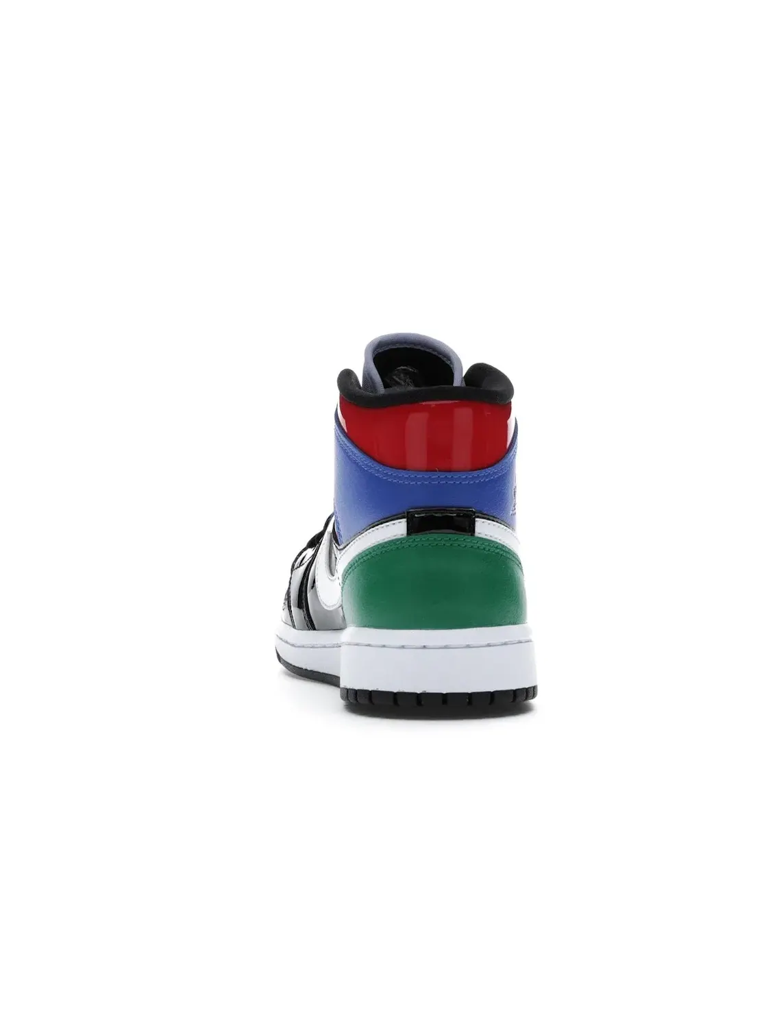 Женские кроссовки с многоцветным патентованным покрытием Jordan 1 Mid — изображение 4 из 4, черный/красный